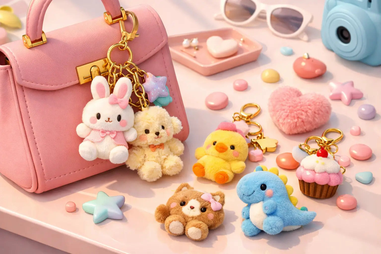 How to Style Plush Bag Charms Cute