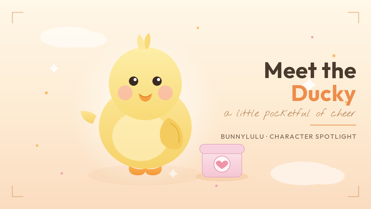 Ducky plush keychain character spotlight illustration by BunnyLulu Original