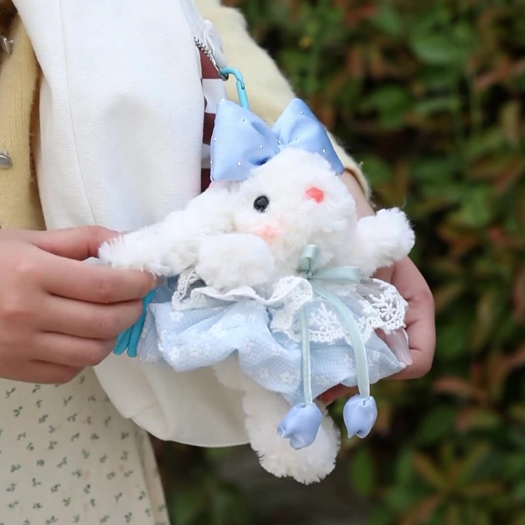 Fairy bunny plush keychain color options