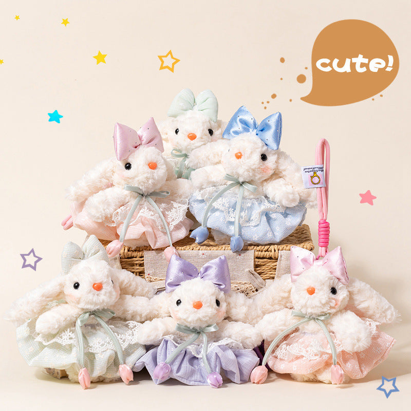 Fairy bunny plush keychain with bow and dress by BunnyLulu Original