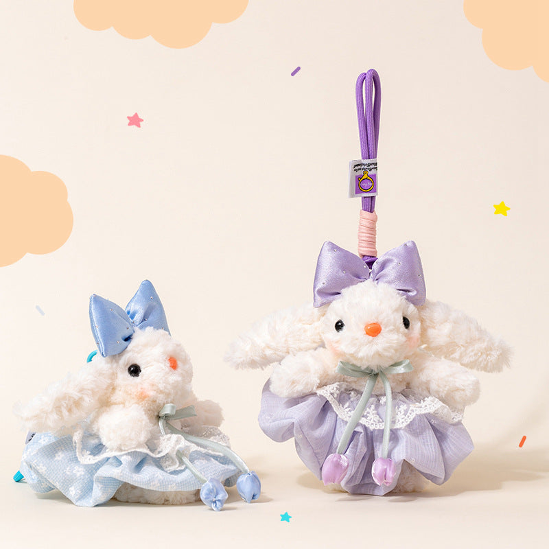 Fairy bunny plush keychain dress detail