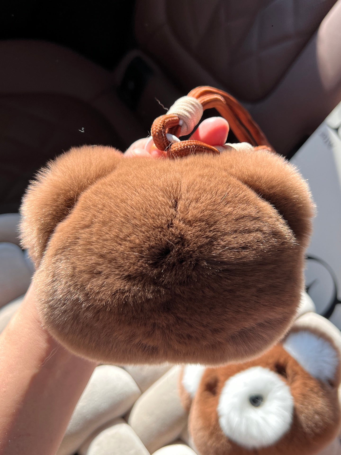 Fluffy Teddy Bear Head Keychain with Gift Tin