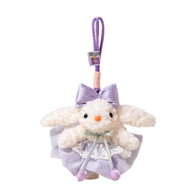 Fairy bunny plush keychain with lace dress