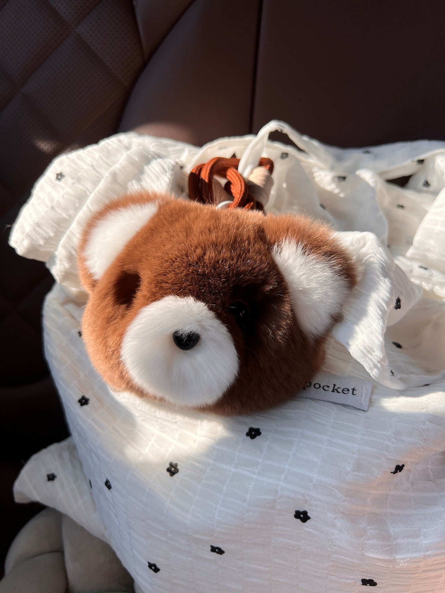 Fluffy Teddy Bear Head Keychain with Gift Tin