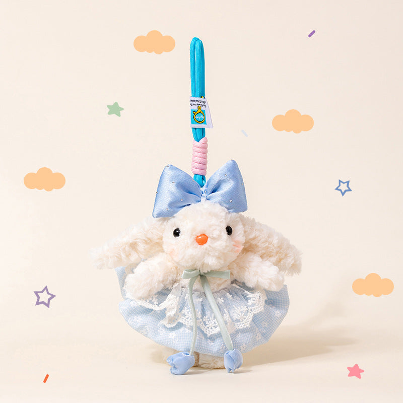 Fairy Bunny Plush Keychain with Bow & Dress