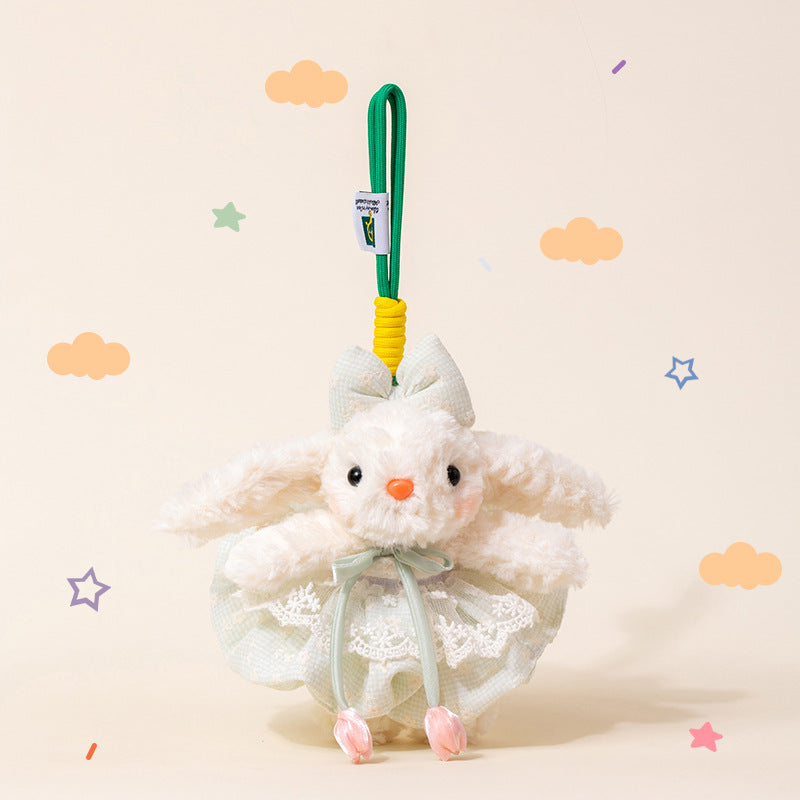 Fairy Bunny Plush Keychain with Bow & Dress