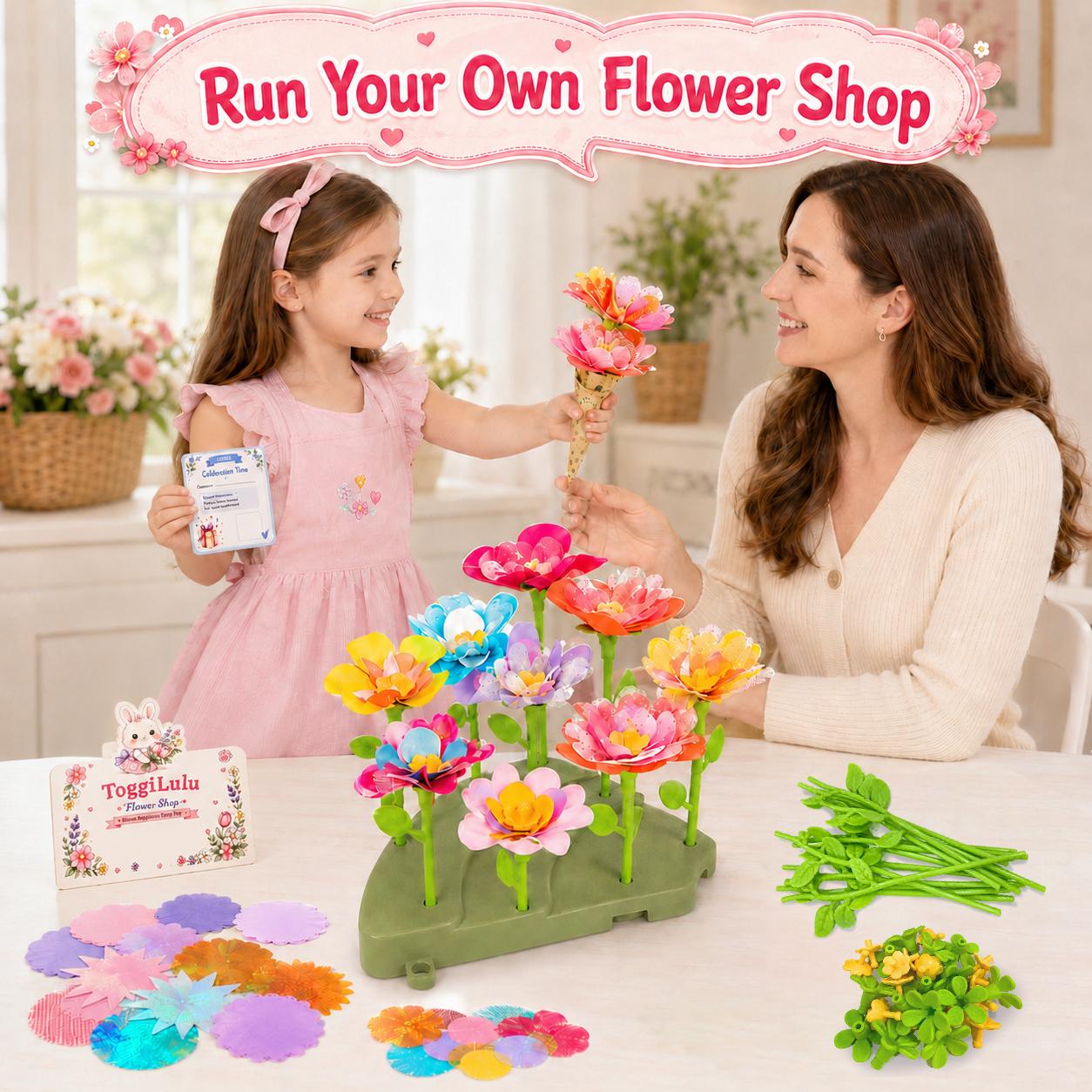 Toggi Lulu DIY Flower Bouquet Maker for Kids - Flowers Market Toy,Build Your Flower Bouquet, Arts & Craftsfor 4+ Year Toddler , EducationalActivity Preschool B-Day Gifts
