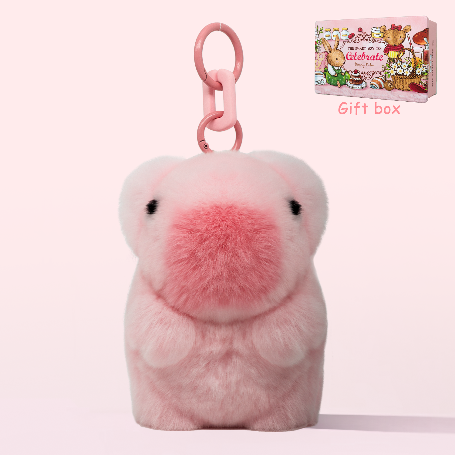 Bunnylulu™ Capybara Handmade PomPom Keychain with Tin