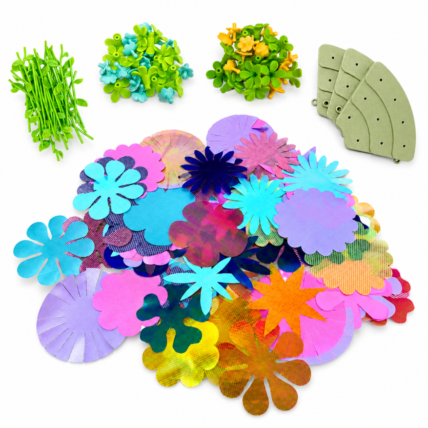 Toggi Lulu® DIY Fabric Flower Bouquet Maker — Kids Craft Kit, Flower Shop Pretend Play, Ages 4+ with Big Volume Accessories