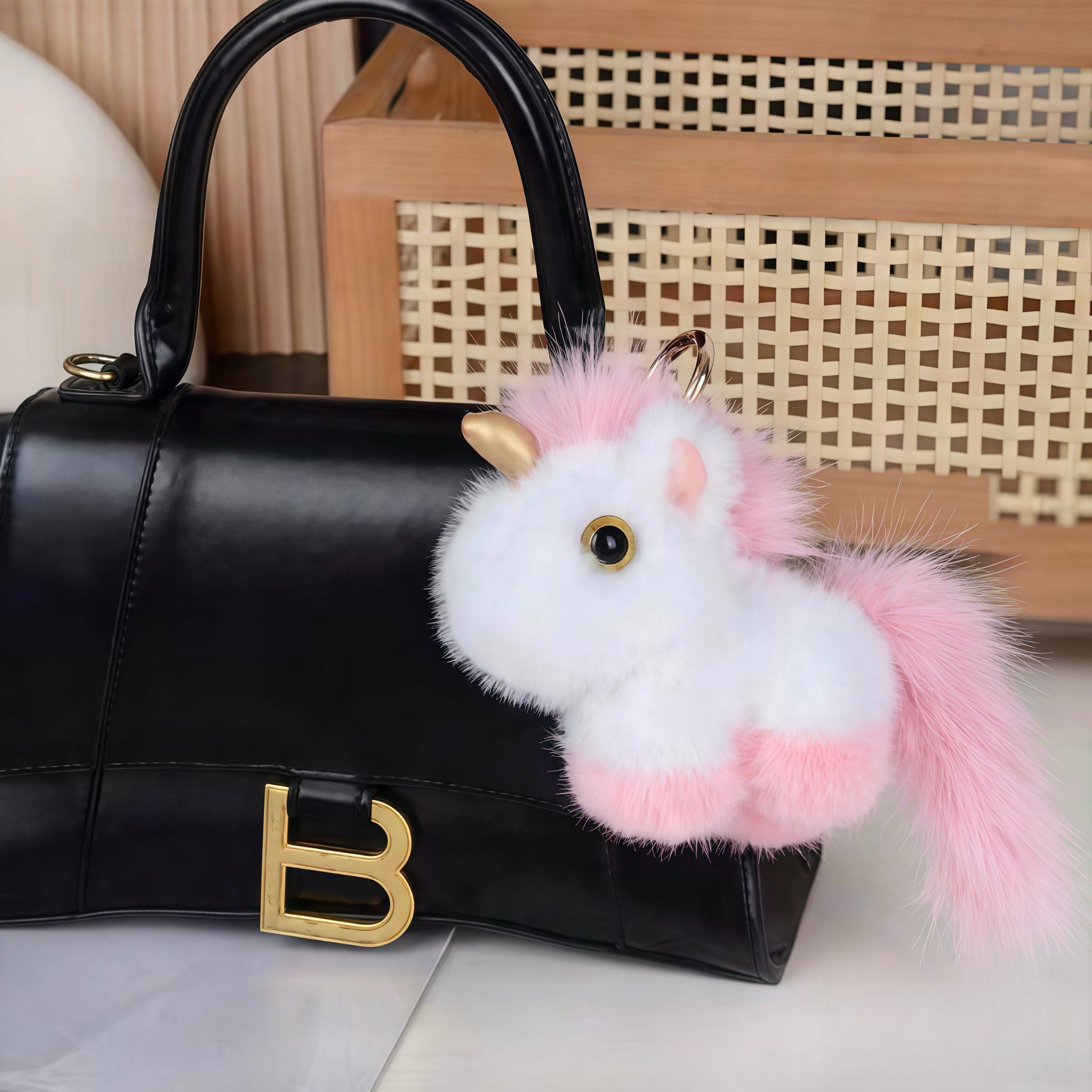 Bunnylulu original 100% Vegan Unicorn Plush Keychain with Designed Tin