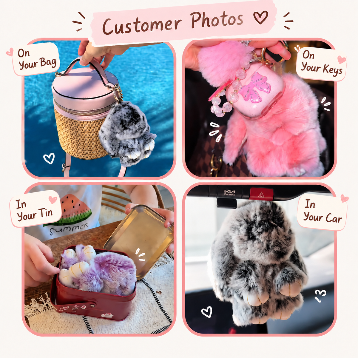 BunnyLulu Original Handmade Plush Bunny Keychain with Collector's Tin