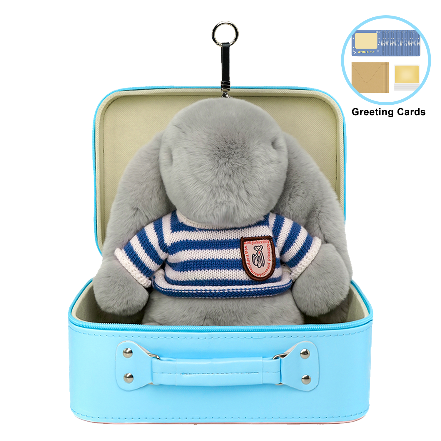 BunnyLulu Original XL Bunny Plush Toy Gift with Designed Makeup box, 13 inches