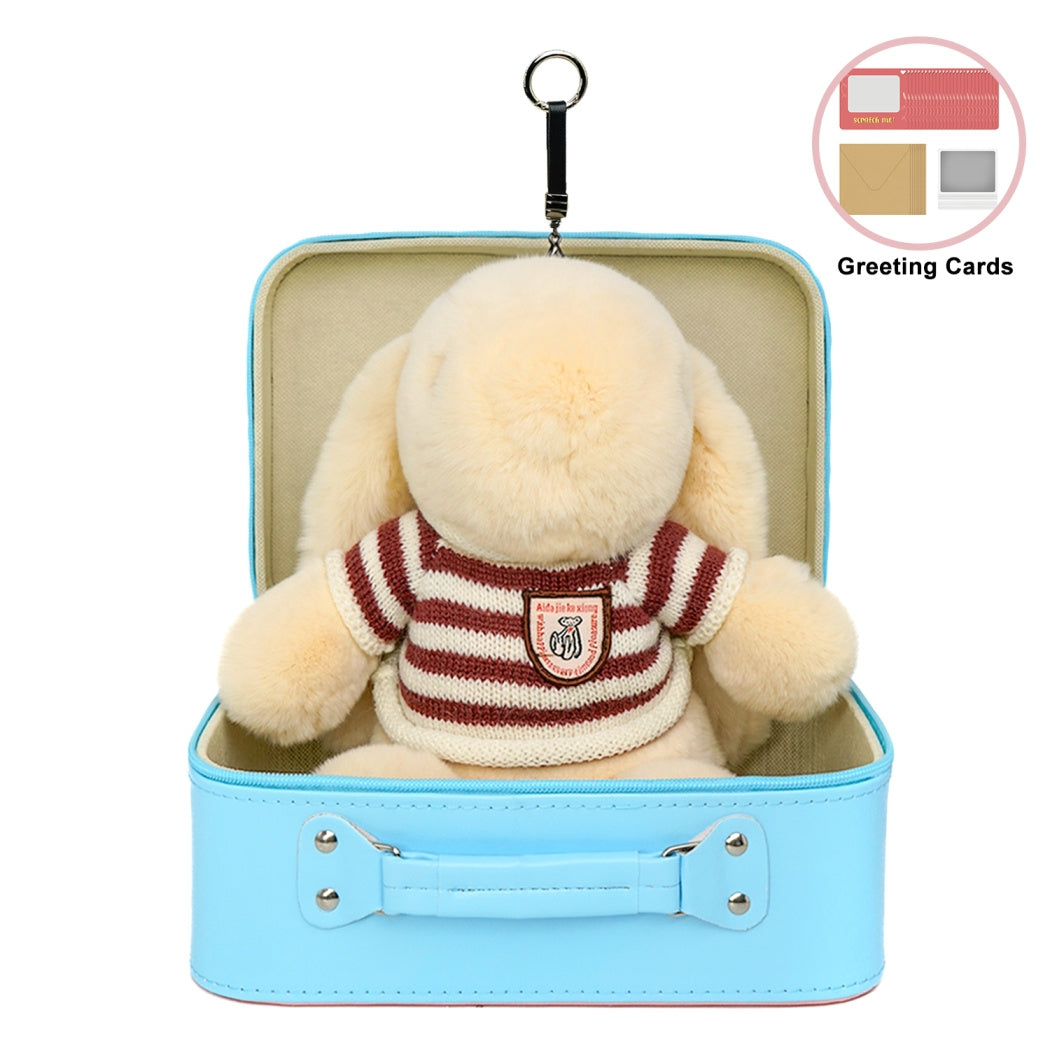 BunnyLulu™ XL Bunny Plush Toy Gift with Designed Makeup box, 13 inches