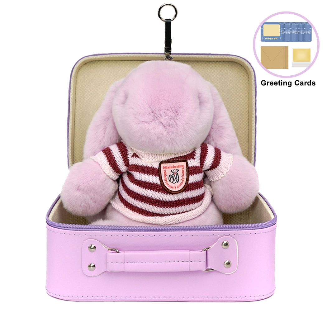 BunnyLulu Original XL Bunny Plush Toy Gift with Designed Makeup box, 13 inches