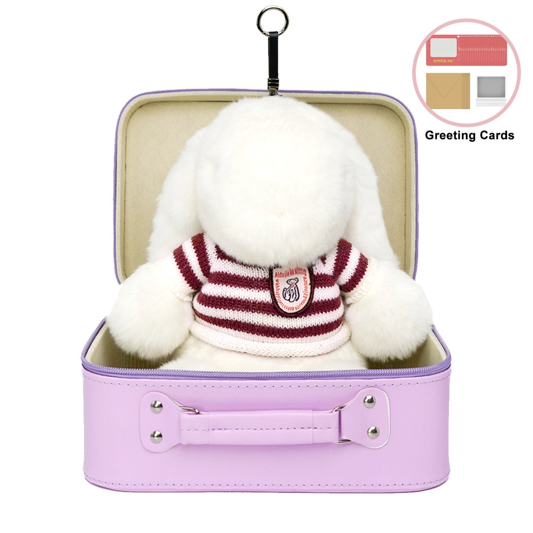 BunnyLulu™ XL Bunny Plush Toy Gift with Designed Makeup box, 13 inches