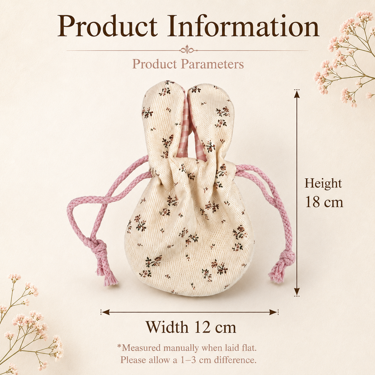 BunnyLulu Original 2-Pack Cute Bunny-Ear Pouch Bag