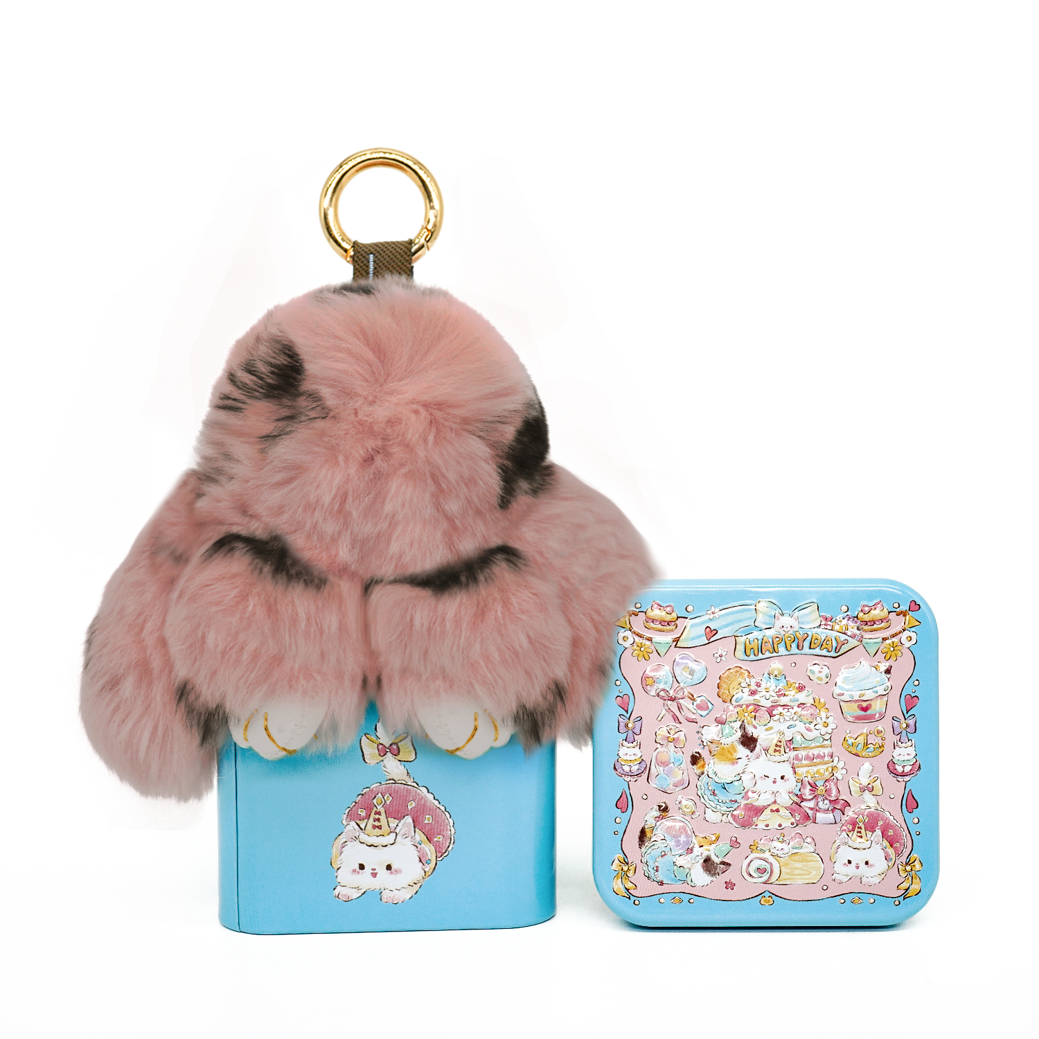 BunnyLulu™ Handmade Spotted Mini-Bunny Keychain with Gift Box