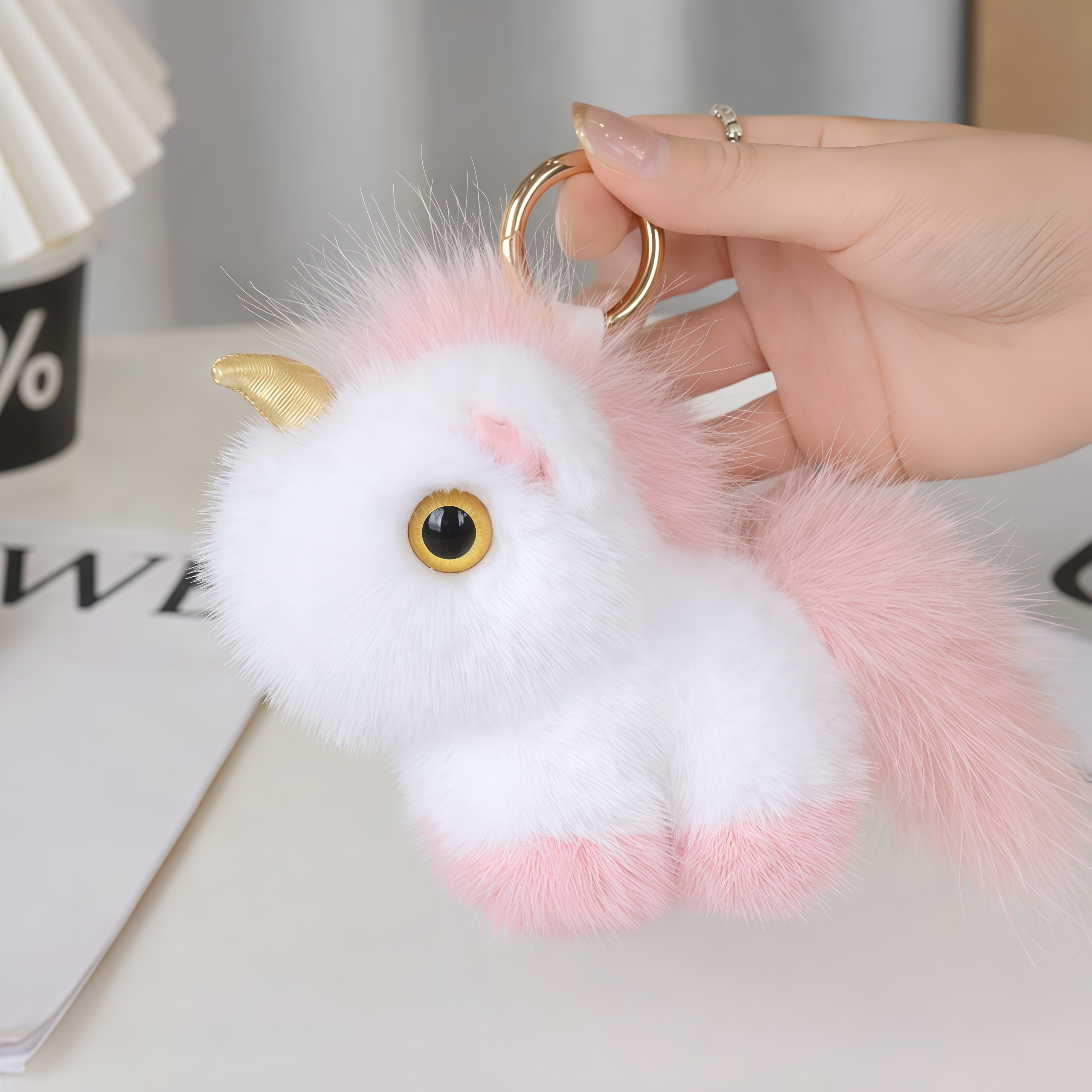 Bunnylulu original 100% Vegan Unicorn Plush Keychain with Designed Tin