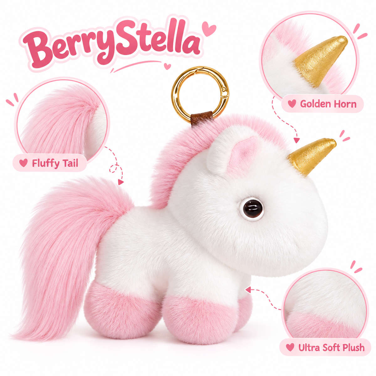 BunnyLulu Original 100% Vegan Unicorn Plush Keychain with Collector's Tin