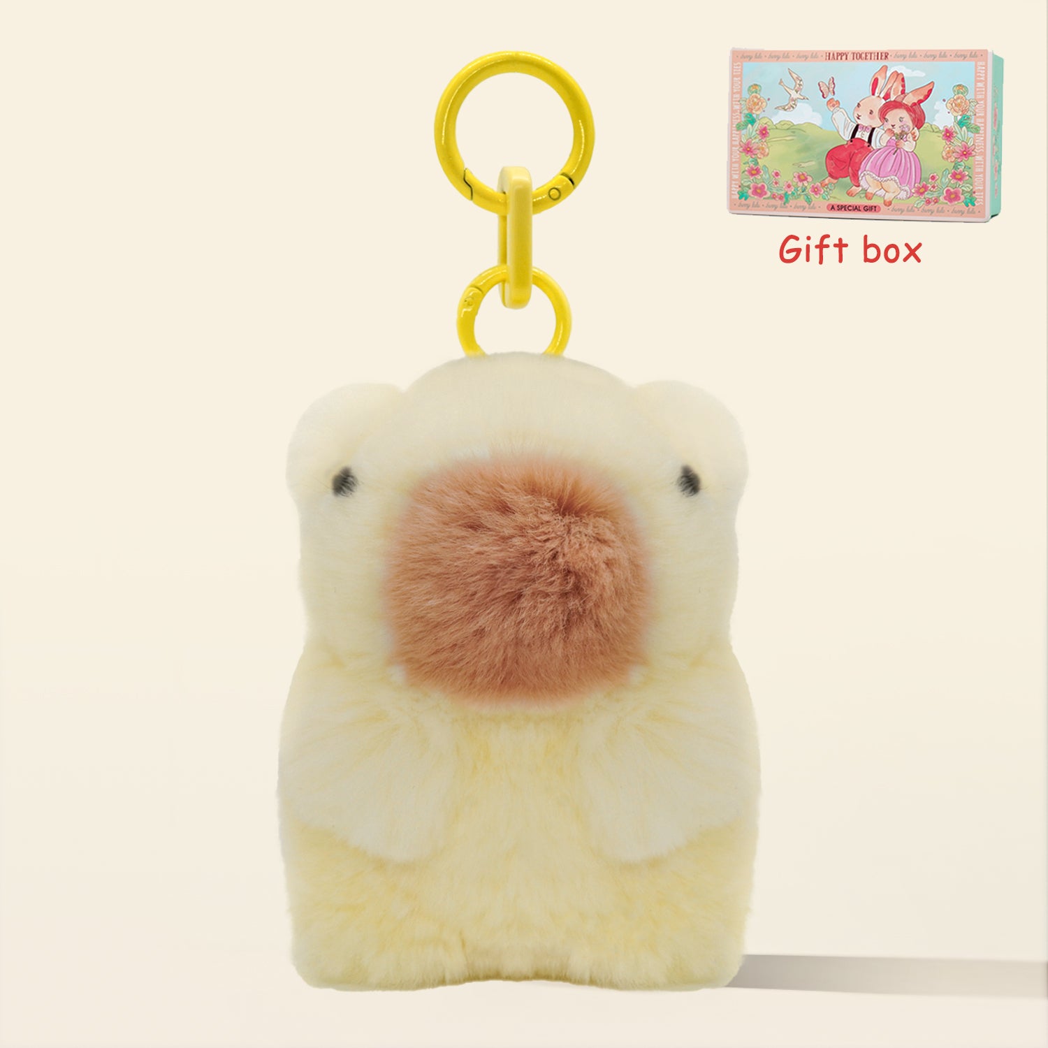 Bunnylul original Capybara Handmade PomPom Keychain with Tin