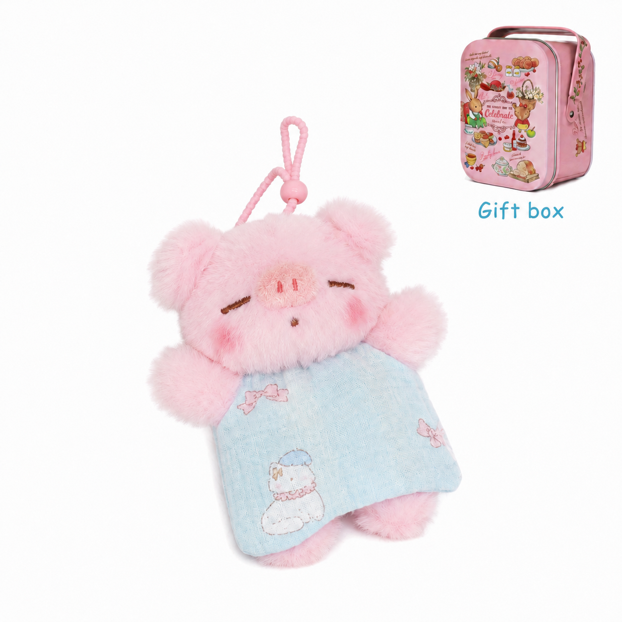 Bunnylulu Original  Pocket Bean Plush Charm, Soft Squishy With Metal Tin