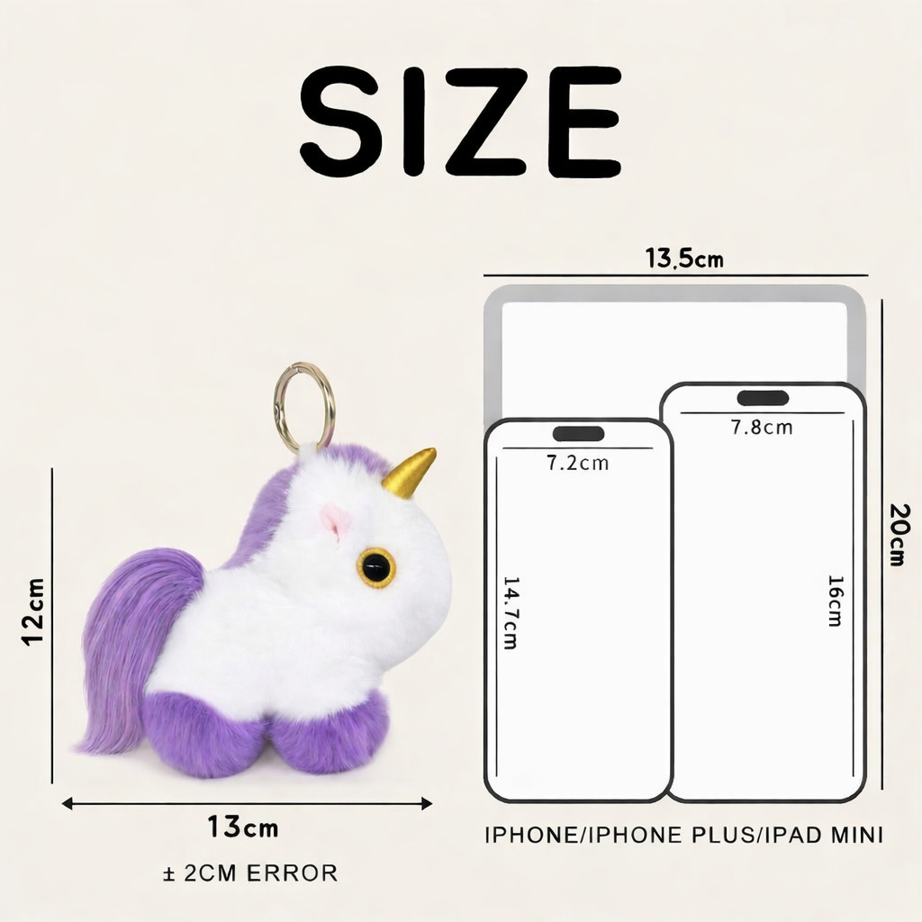 Bunnylulu original 100% Vegan Unicorn Plush Keychain with Designed Tin