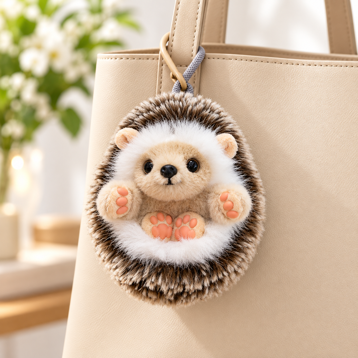 Bunnylulu Originial Hedgehog Plush Keychain with Metal Tin, Flip & Transform Plush/Bag Charm, Kids Gift