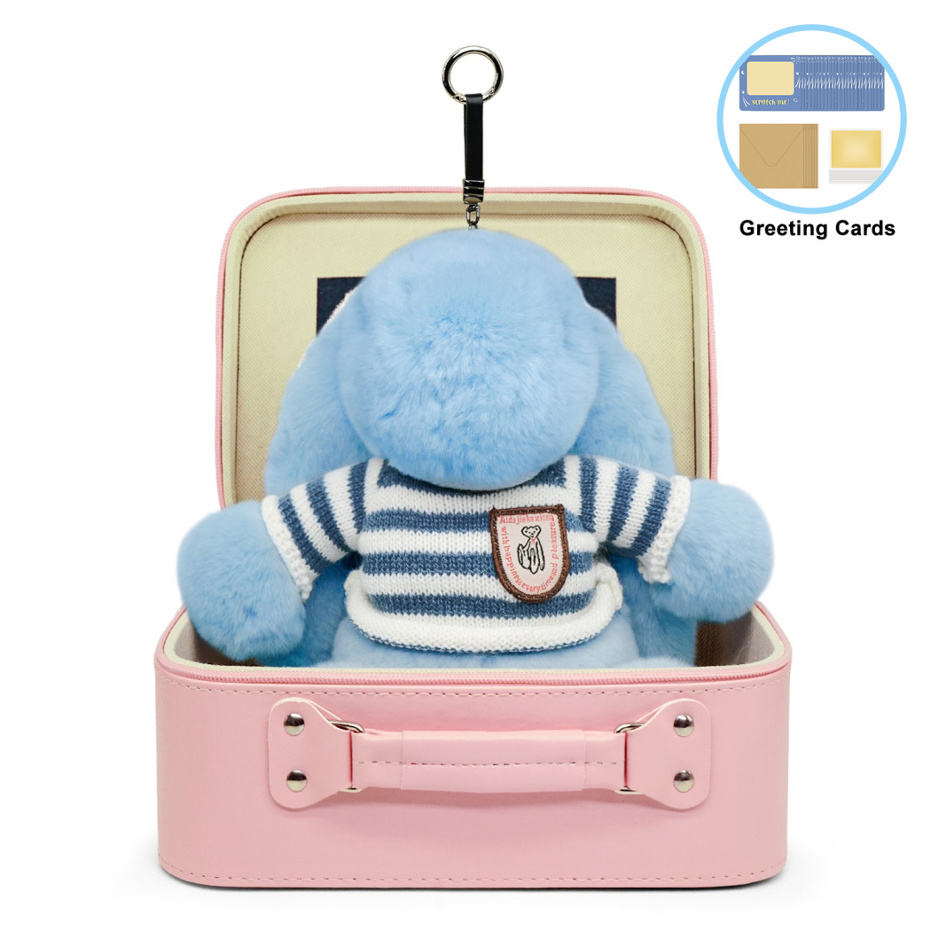 BunnyLulu Original XL Bunny Plush Toy Gift with Designed Makeup box, 13 inches