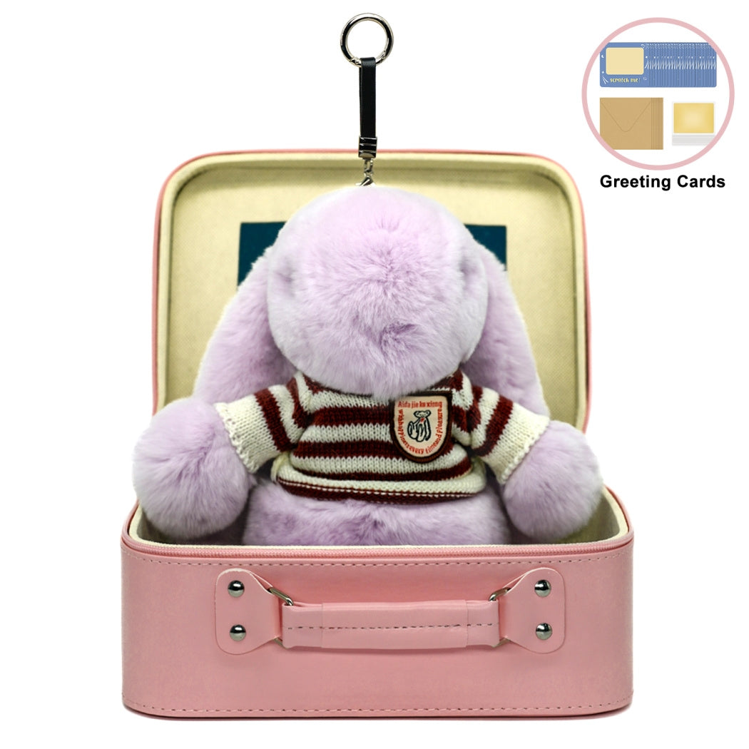 BunnyLulu Original XL Bunny Plush Toy Gift with Designed Makeup box, 13 inches
