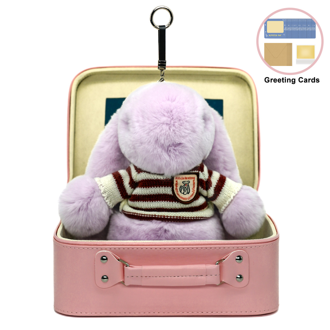 BunnyLulu Original XL Bunny Plush Toy Gift with Designed Makeup box, 13 inches