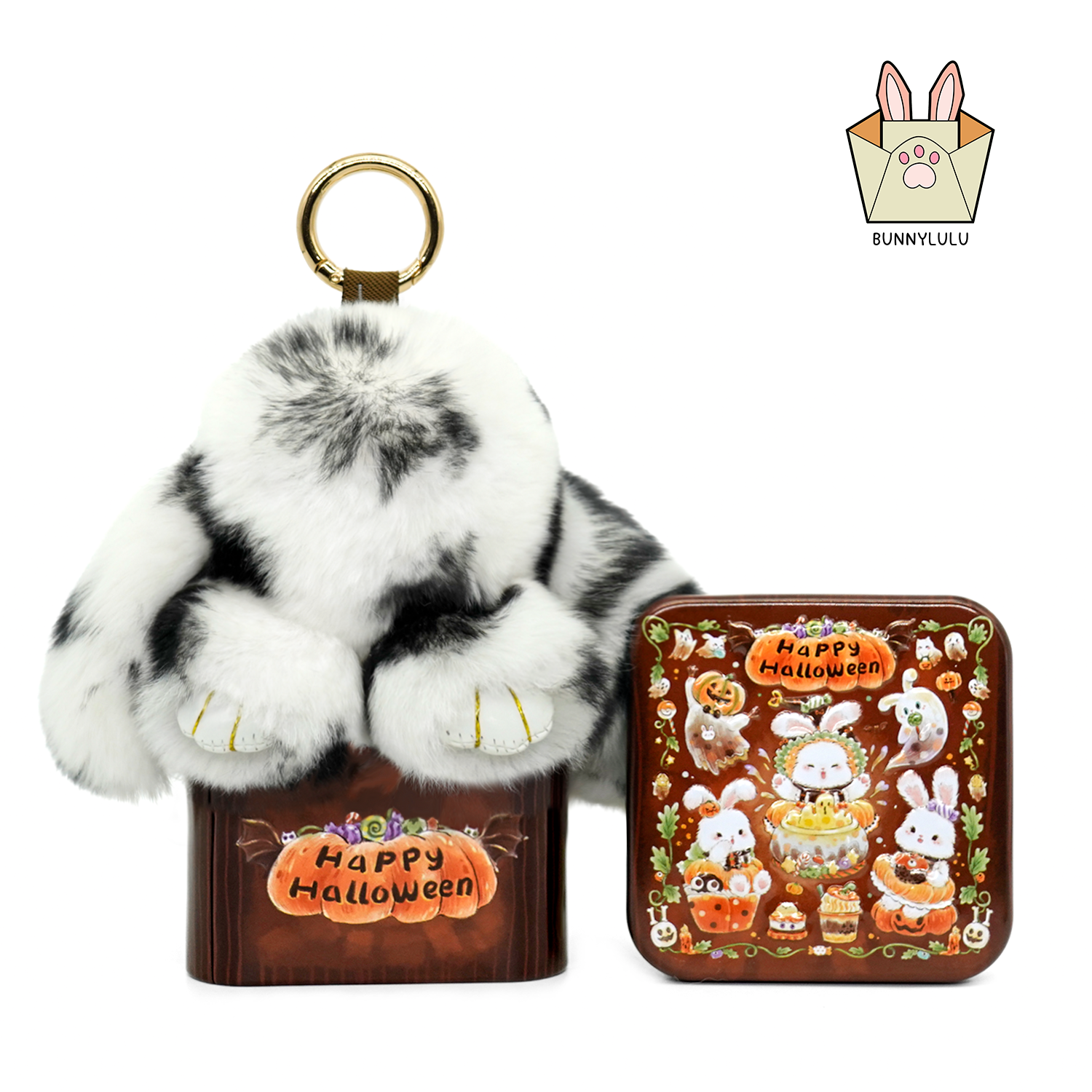 BunnyLulu™ Handmade Spotted Mini-Bunny Keychain with Gift Box