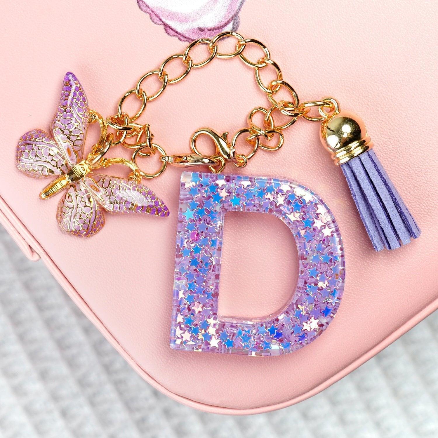 【BunnyLulu】Initial Letter Resin Keychains with Tassle - BunnyLulu