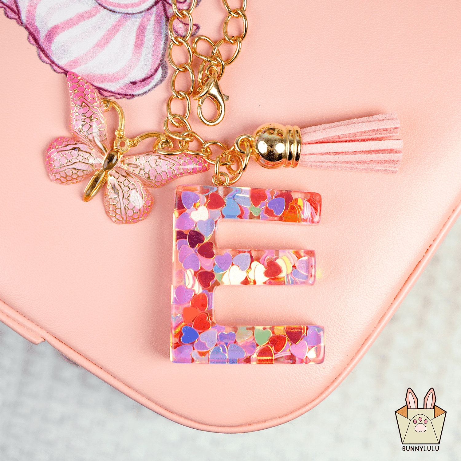 【BunnyLulu】Initial Letter Resin Keychains with Tassle - BunnyLulu