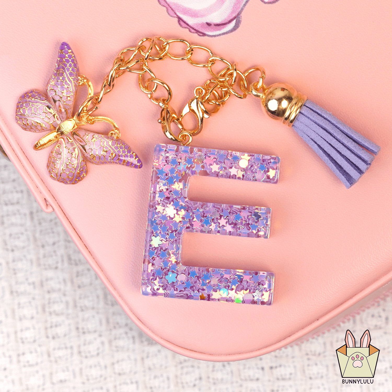【BunnyLulu】Initial Letter Resin Keychains with Tassle - BunnyLulu