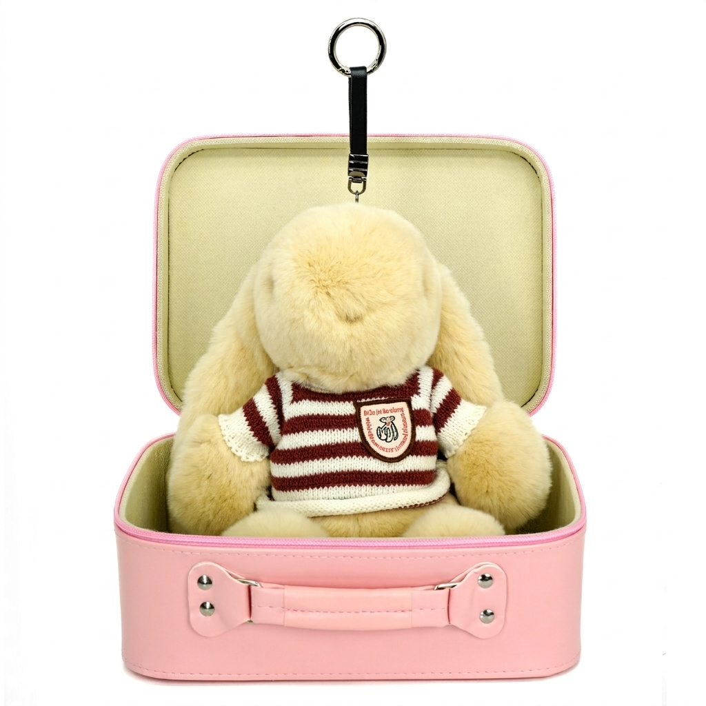 BunnyLulu Original XL Bunny Plush Toy Gift with Designed Makeup box, 13 inches