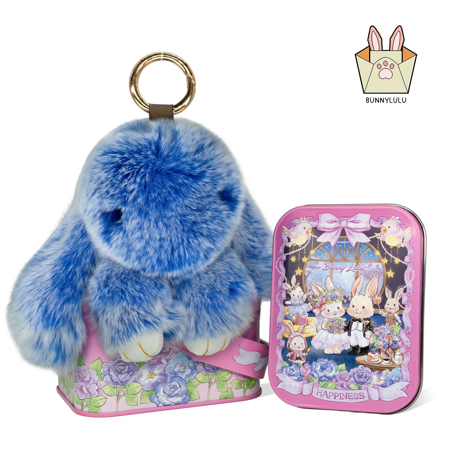 BunnyLulu Original Handmade Plush Bunny Keychain with Metal Tin Box, Gift Options for Birthday Easter