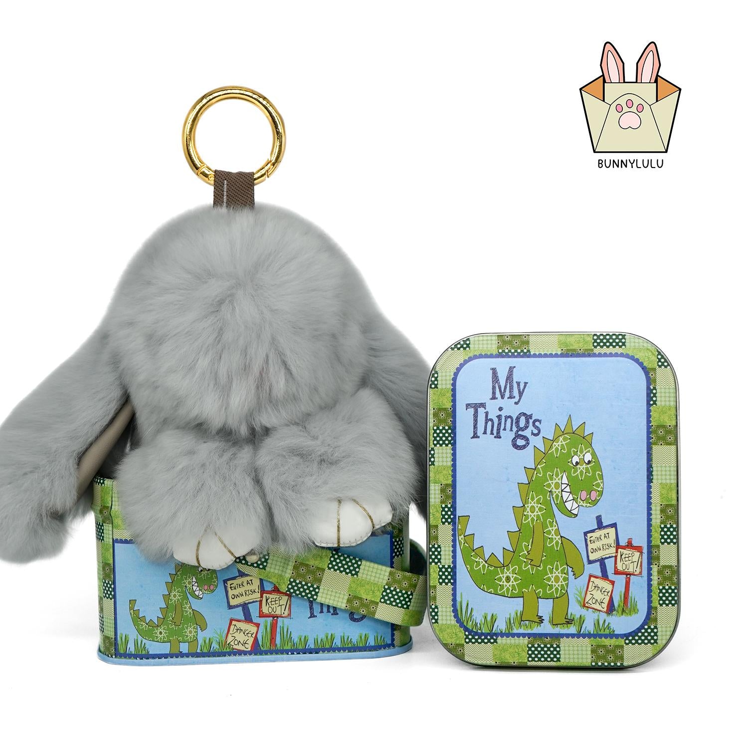 BunnyLulu Original Handmade Plush Bunny Keychain with Metal Tin Box, Gift Options for Birthday Easter