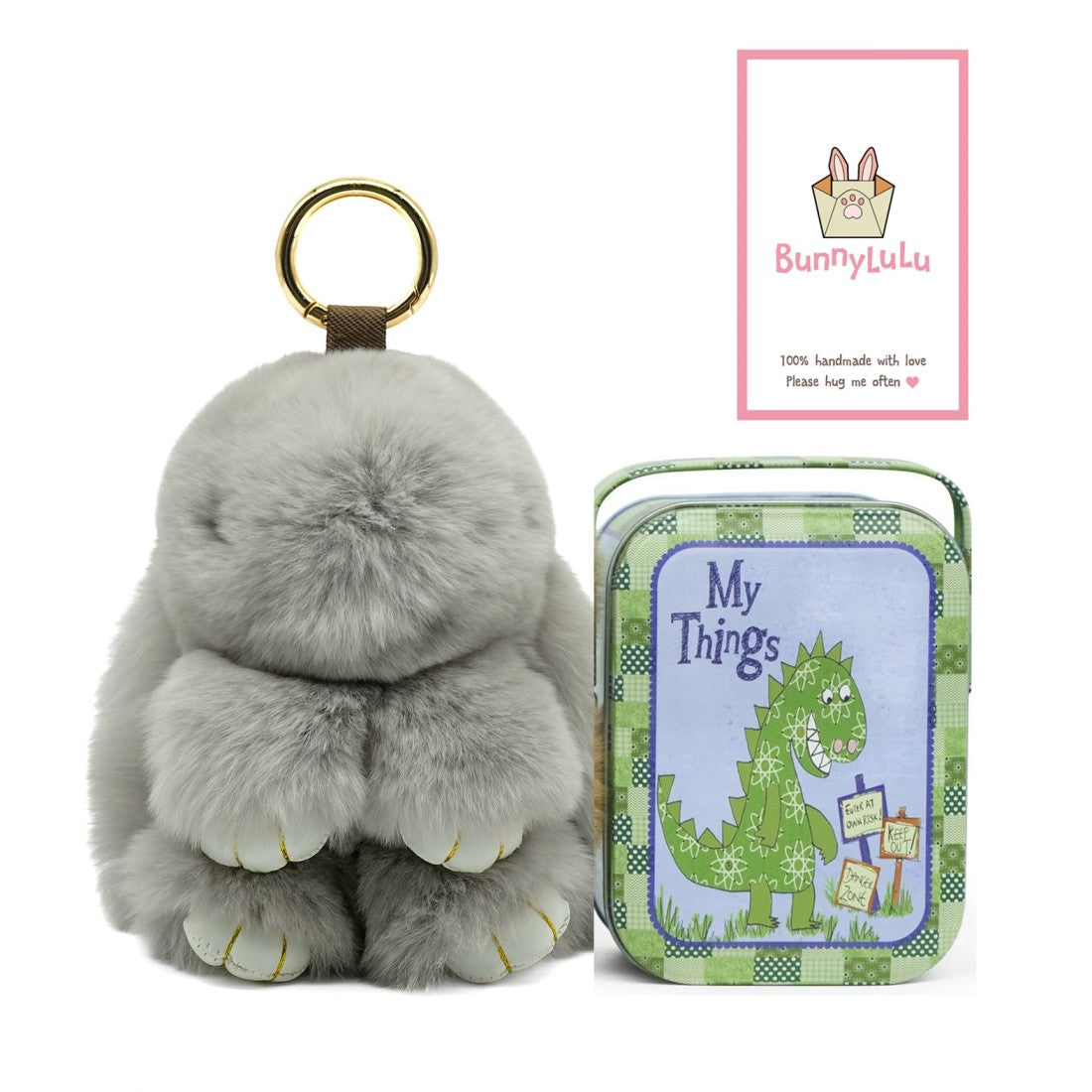 BunnyLulu Original Handmade Plush Bunny Keychain with Collector's Tin