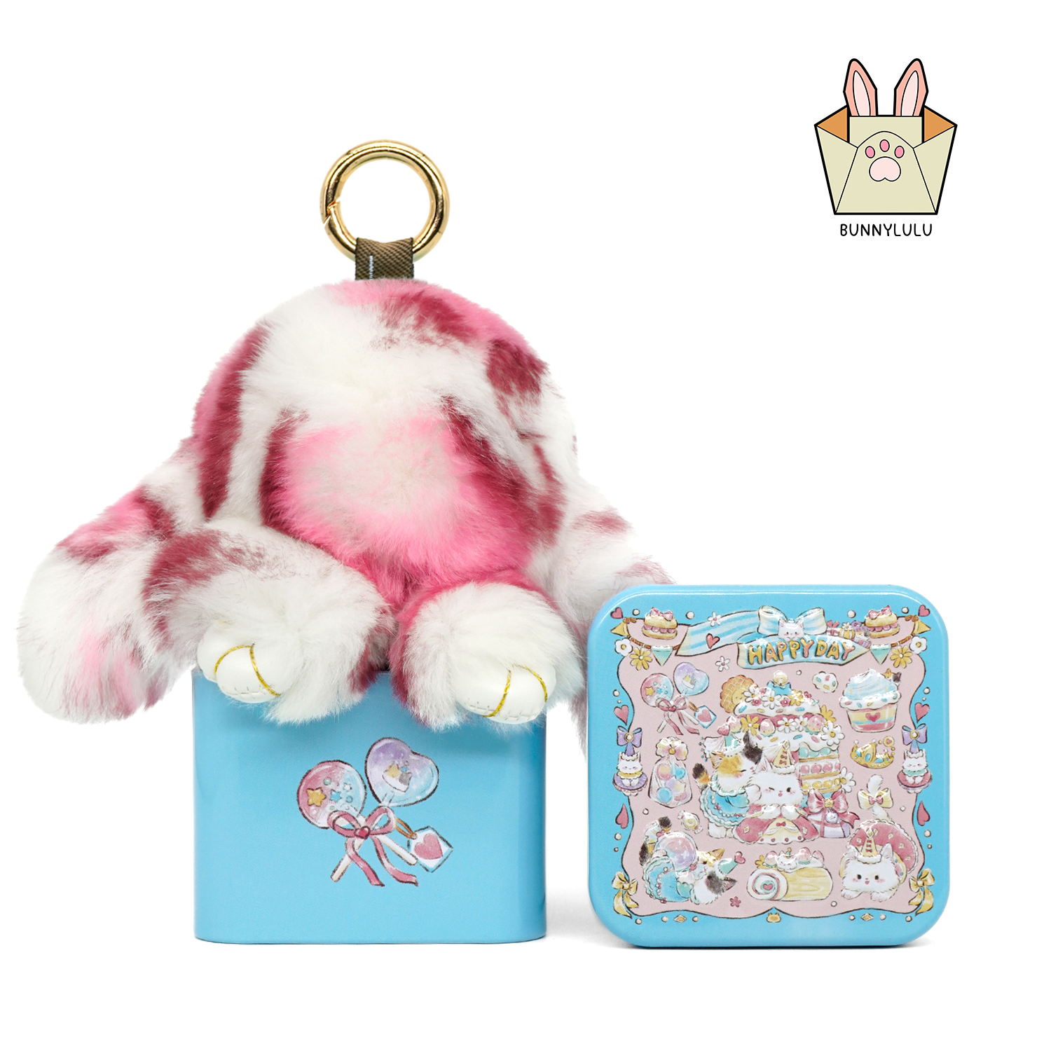 BunnyLulu™ Handmade Spotted Mini-Bunny Keychain with Gift Box