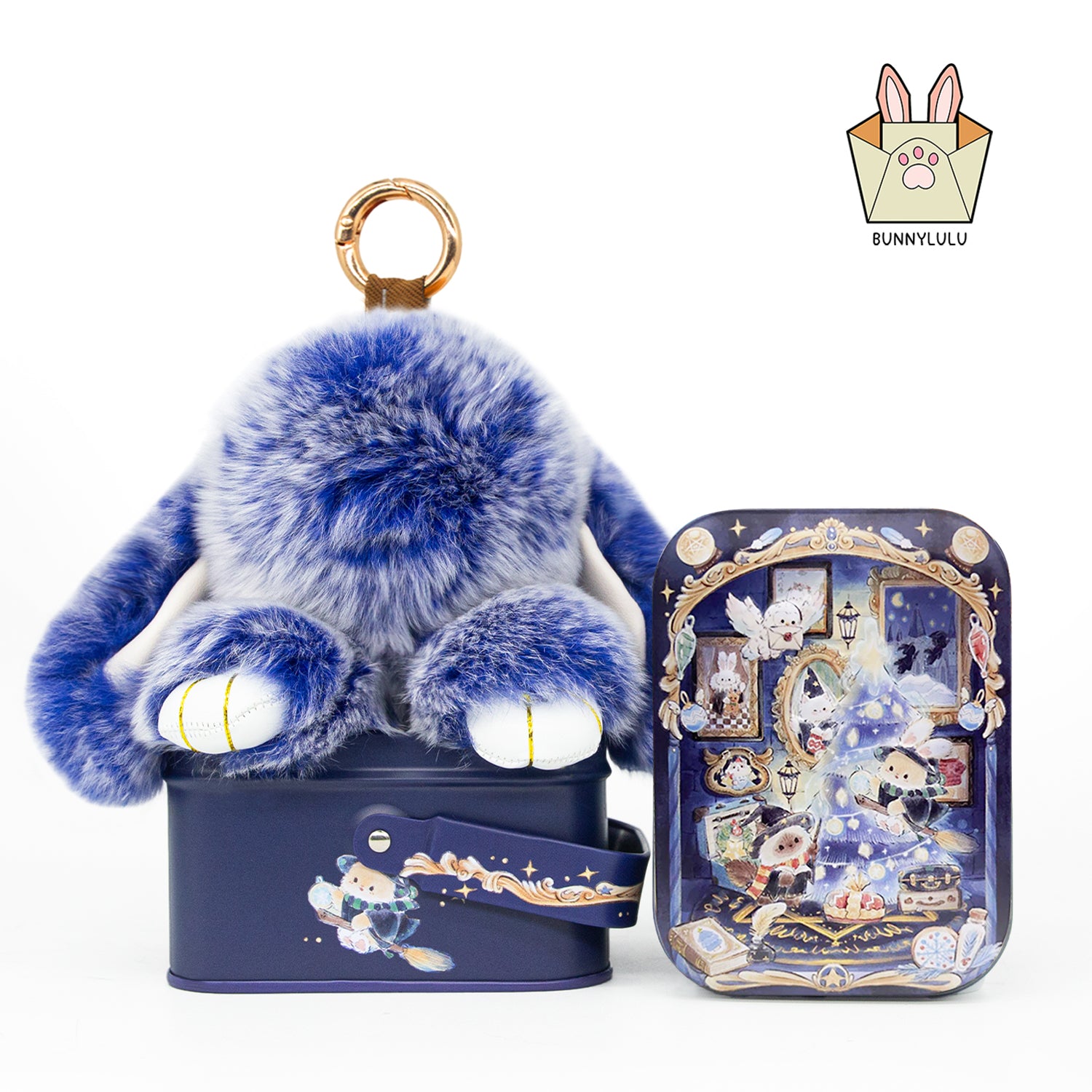 BunnyLulu Original Handmade Plush Bunny Keychain with Metal Tin Box, Gift Options for Birthday Easter