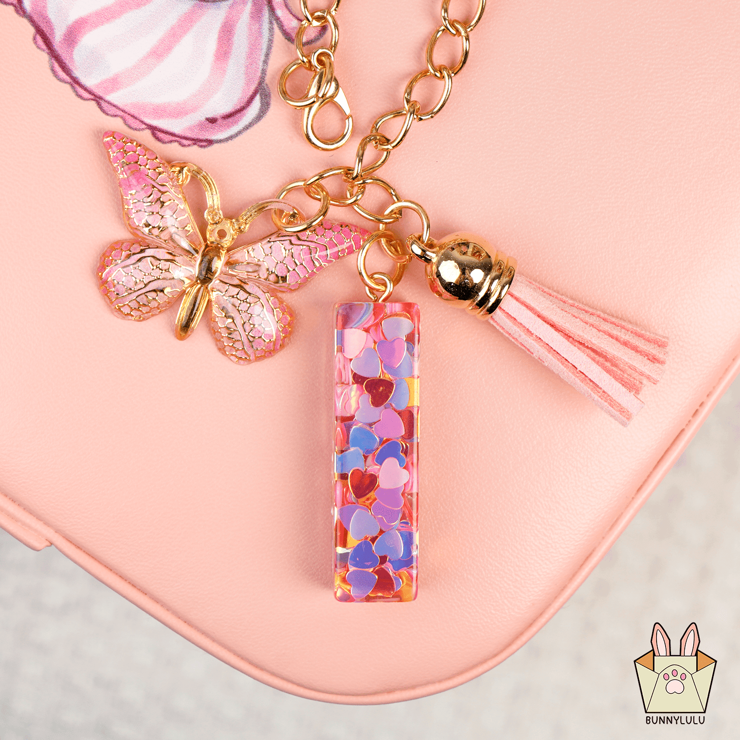 【BunnyLulu】Initial Letter Resin Keychains with Tassle - BunnyLulu