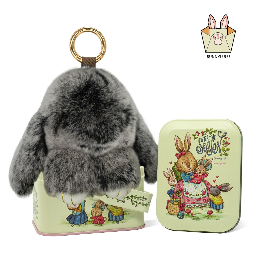 BunnyLulu Original Handmade Plush Bunny Keychain with Metal Tin Box, Gift Options for Birthday Easter