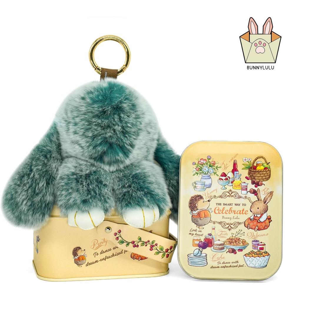BunnyLulu Original Handmade Plush Bunny Keychain with Metal Tin Box, Gift Options for Birthday Easter