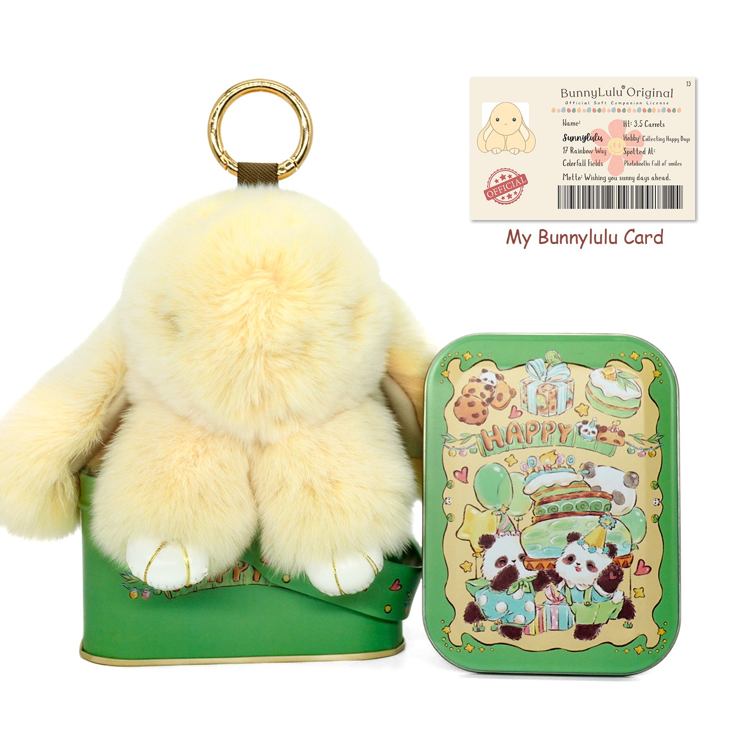 BunnyLulu Original Handmade Plush Bunny Keychain with Metal Tin Box, Gift Options for Birthday Easter