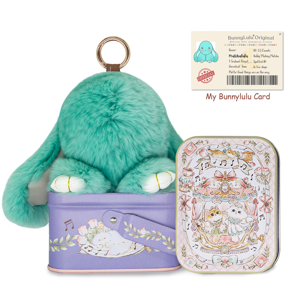 BunnyLulu Original Handmade Plush Bunny Keychain with Collector's Tin