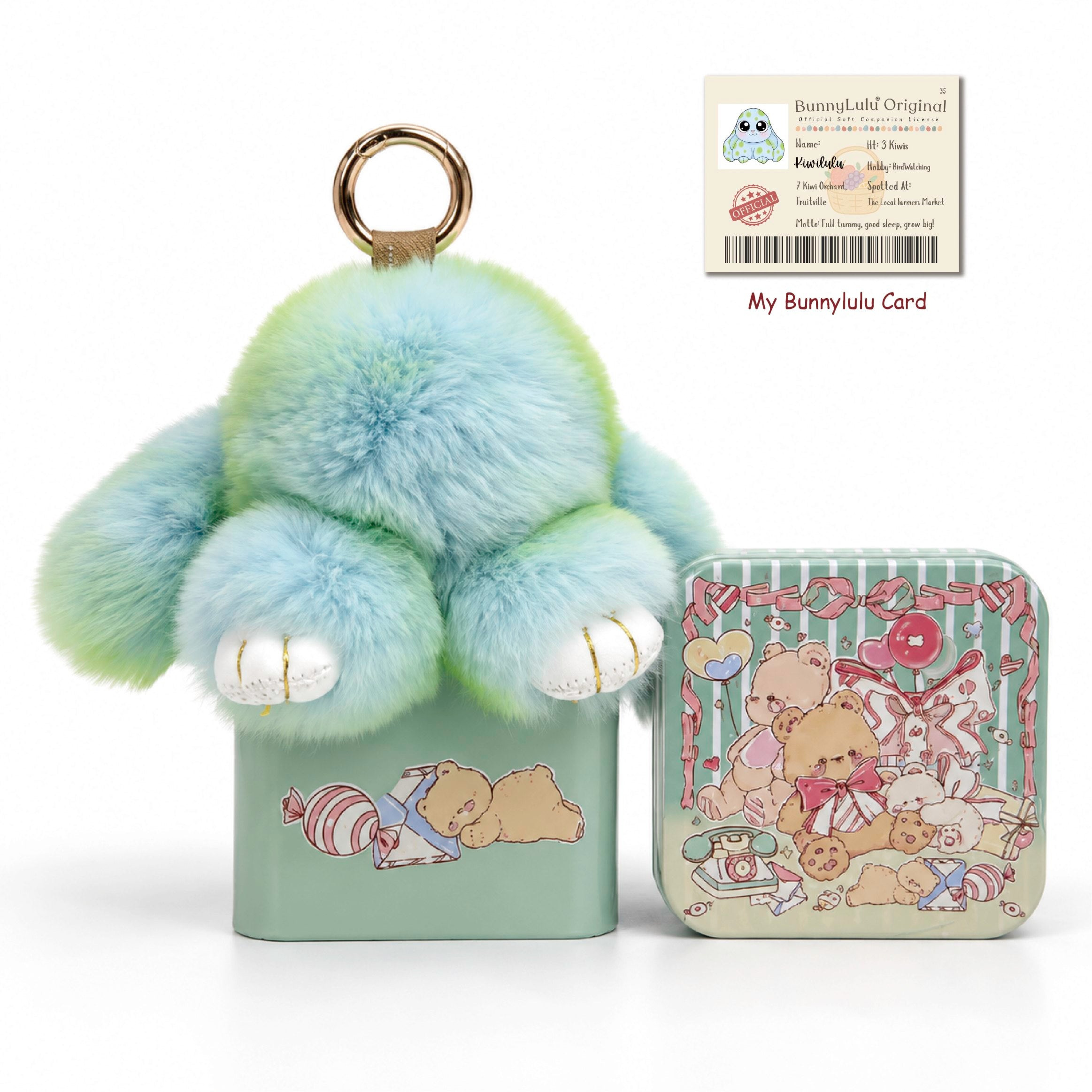 Spotted Mini-Bunny Keychain with Collector's Tin | BunnyLulu