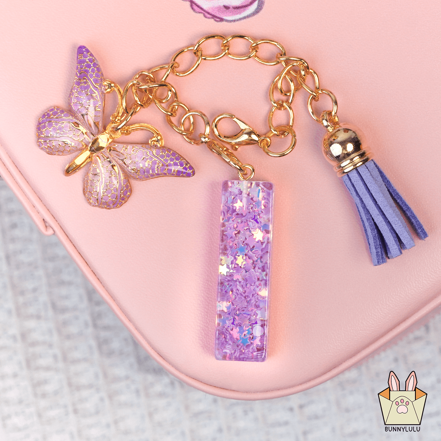【BunnyLulu】Initial Letter Resin Keychains with Tassle - BunnyLulu