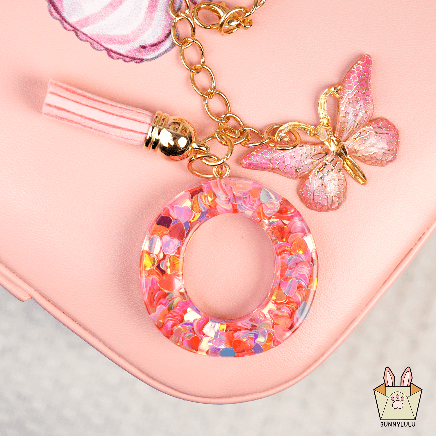 【BunnyLulu】Initial Letter Resin Keychains with Tassle - BunnyLulu