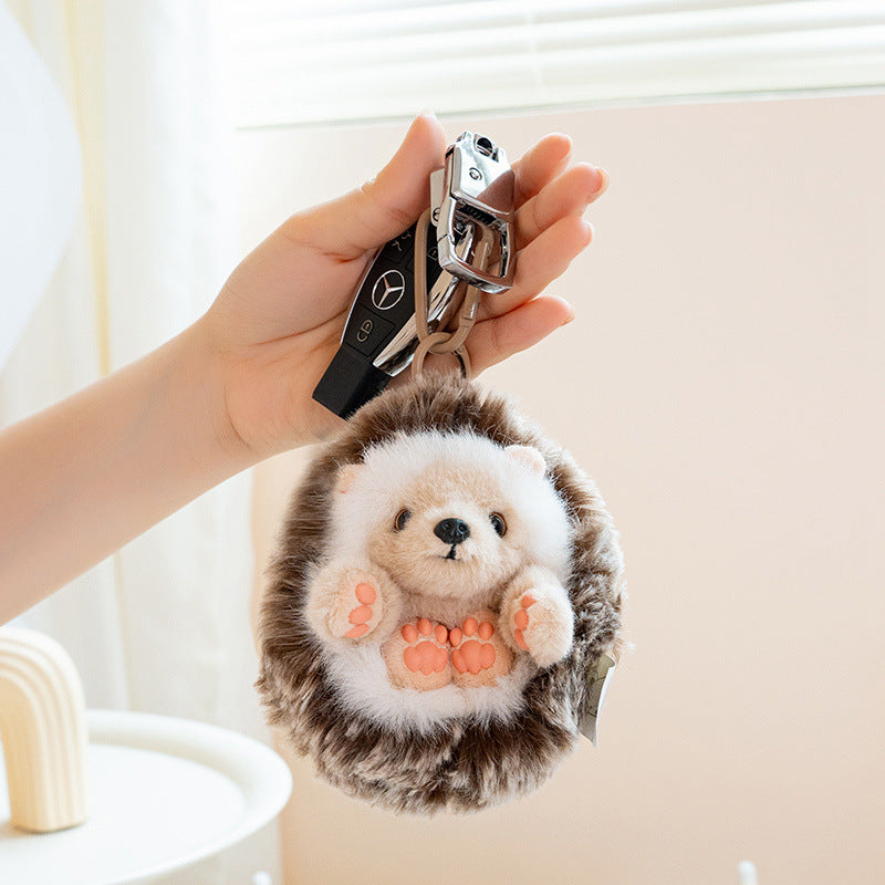 Bunnylulu Originial Hedgehog Plush Keychain with Metal Tin, Flip & Transform Plush/Bag Charm, Kids Gift