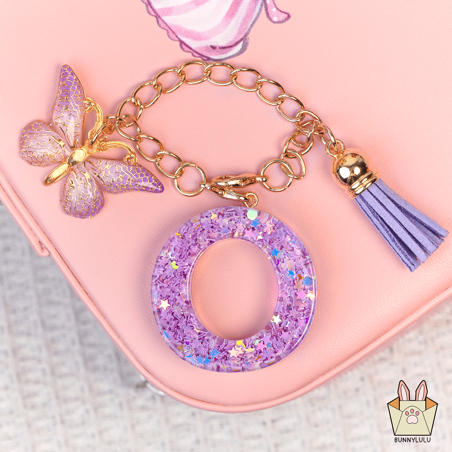【BunnyLulu】Initial Letter Resin Keychains with Tassle - BunnyLulu